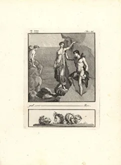 Antichità Gallery: Perseus rescuing Andromeda from the sea monster Cetus