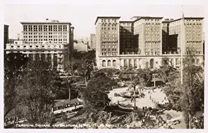 Pershing Square with Biltmore Hotel, Los Angeles, USA