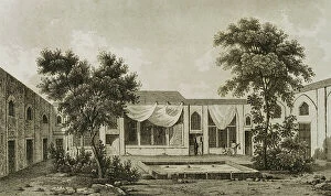 Iranian Collection: Persia, Tehran. Palace of the British envoy. Engraving