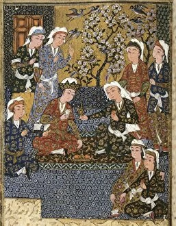 Dresses Collection: Persian Manuscript, 1650. Court of a Safavid dynasty