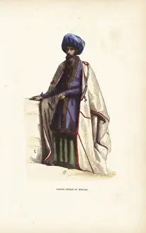 19thcentury Prints: Persian mullah or priest in turban, embroidered cape