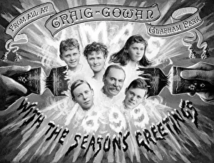 Personalised Prints: Personalised family Christmas card, c. 1900