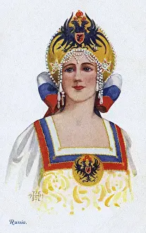 Personification of Russia - WW1 Allies postcard