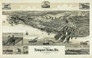 Perspective map of Newport News, Va. County seat of Warwick