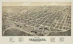 Perspective Collection: Perspective map of Texarkana, Texas and Arkansas