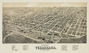 Perspective Collection: Perspective map of Texarkana, Texas and Arkansas