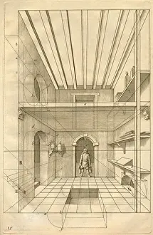 Archway Prints: Perspective of a Room with a man under the archway Date: 1751