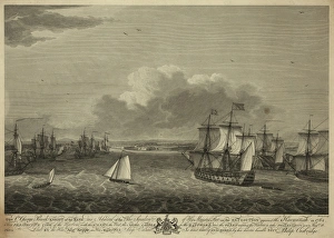 This perspective view of the harbour, with the land to the w This perspective view of the harbour, with the land to the w