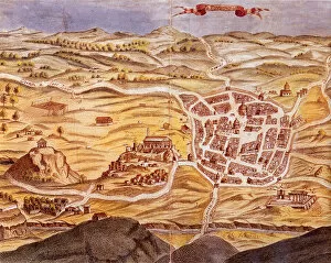 Perspective view of the plan of Athens, Greece 1700 Date: 1700