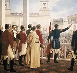 Oath Prints: Peru. The oath of the independence (28th July