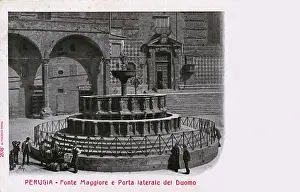 Maggiore Prints: Perugia, Italy - Fonte Maggiore and Gate by the Duomo