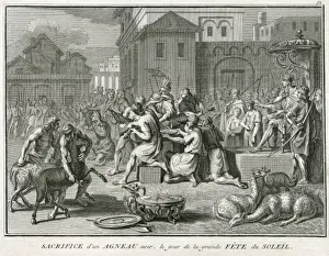 Peruvians Prints: Peruvians Sacrifice Lamb