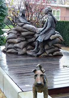 Elsie Gallery: The Two at Pervyse with Shot the dog memorial, Ypres