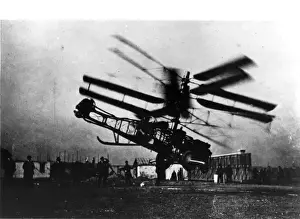 Pescara Prints: Pescara helicopter of 1923 in a flight which covered 166ft