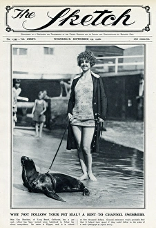 Images Dated 14th March 2017: Pet seal with owner Gay Sheridan 1926