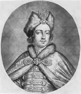 Czar Prints: Peter the Great, head-and-shoulders portrait, facing slightl