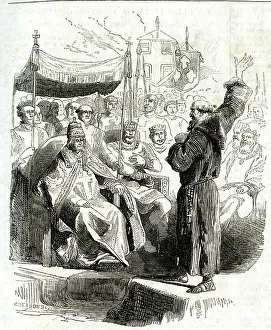 Amiens Prints: Peter the Hermit, preaching before the Pope