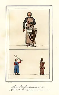 13th Century Prints: Peter I, Duke of Brittany, warrior and monk, 13th century