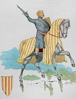 Catalonia Collection: Peter III of Aragon (c. 1239-1285). Engraving