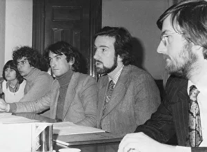1975 Prints: Peter Mandelson and others at a press conference
