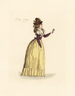 Fichu Prints: Petite bourgeoise woman of Paris, early 19th century