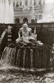 Petrodvorets, Russia - Statue of Volkhov
