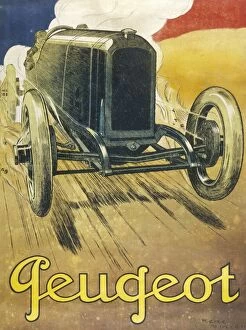 Motoring Posters and Prints Gallery: Peugeot Car Advert 1930S