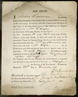 Ensuring Prints: Pew Rent Receipt