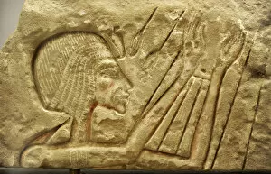 Sculpted Gallery: Pharaoh Akhenaten or Nefertiti. Relief. El-Amarna. Egypt