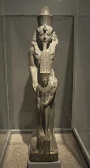 Images Dated 25th November 2003: Pharaoh Ramses IV next to god Amun. Egypt