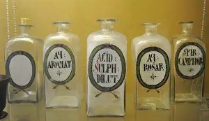 Pots Prints: Pharmaceutical glass containers. 1700. Pharmacy Museum. Turk
