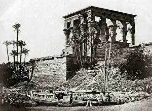 Pharoahs Bed on the island of philae, Egypt, circa 1880s