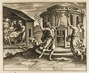 Zeus Prints: Philemon Baucis Myth Classical Humble Cottagers