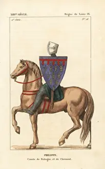 Escutcheon Prints: Philip Hurepel, Count of Boulogne and Clermont, 1201-1235