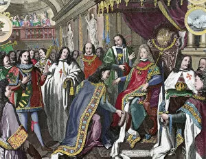Allegiance Gallery: Philip V of Spain (1683-1746). King of Spain. Oath of allegi