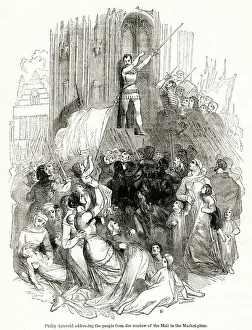 Chronicle Collection: Philip van Artevelde of Ghent addressing the people
