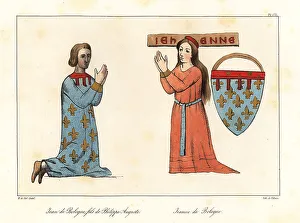13th Century Prints: Philippe Hurepel and his sister Jeanne of Boulogne, 13th century