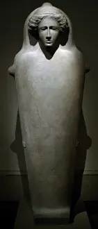 Phoenician art. Cyprus. Marble anthropoid sarcophagus with w