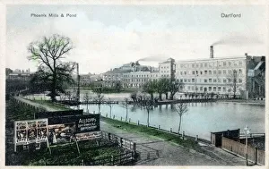 Pond Prints: Phoenix Paper Mills and Pond - Dartford, Kent, England, with the large mill pond which