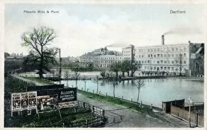 Power Gallery: Phoenix Paper Mills and Pond - Dartford, Kent, England, with the large mill pond which