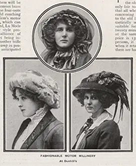 Milliners Prints: Photo of Fashionable Motor Millinery 1909