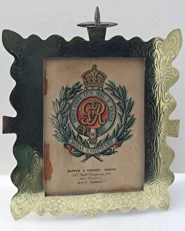 Images Dated 21st November 2011: Photo frame - printed coloured badge of Royal Engineers