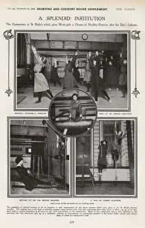 Photo of the gymnasium at St Brides Institute in the Tatler Photo of the gymnasium at St Brides Institute in the Tatler