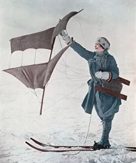 Kites Gallery: Photo of kite-flying on skis, Finse, Norway