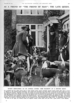 Images Dated 5th September 2017: Photo of Queen Alexandra inspecting hounds at a show