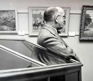 55th Prints: Photo of William Harold Hutchings at art exhibition