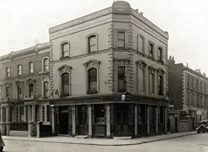 Prints of Photograph of Abingdon PH, Kensington, London. The main side of the print (shown here) depicts: Corner on view of the pub. The back of the print (available on request) details: Trading Record 1929 The National Brewery Centre Archives Prints: Photograph of Abingdon PH, Kensington, London