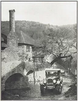 Exmoor Collection: Photograph of Allerford and a Buick, 1927