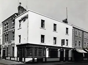 Prints of Photograph of Apple Market Inn, Kingston, Surrey. The main side of the print (shown here) depicts: Left Face on view of the pub The National Brewery Centre Archives Prints: Photograph of Apple Market Inn, Kingston, Surrey