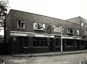 Prints of Photograph of Bank of Swans PH, Clapham, London. The main side of the print (shown here) depicts: Left Face on view of the pub The National Brewery Centre Archives Prints: Photograph of Bank of Swans PH, Clapham, London
